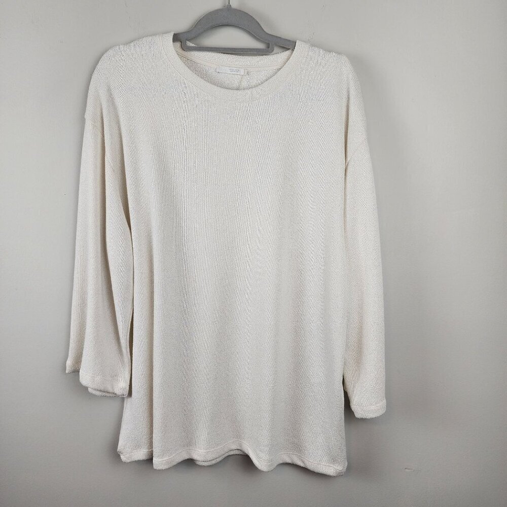 New Zara Long Sleeve Sweater / Shirt Off White sz L women minimalist